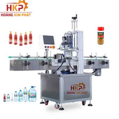 Máy siết nắp mâm xoay tự động.