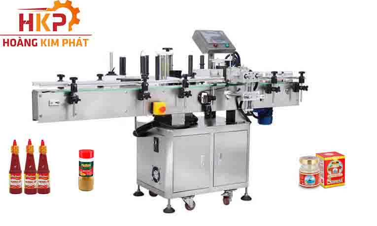 Máy dán Nhãn Tự Động - Cơ Khí Hoàng Kim Phát Hình ảnh máy dán nhãn tự động.