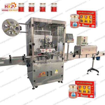 Máy phóng nhãn và co màng Máy phóng nhãn và co màng.